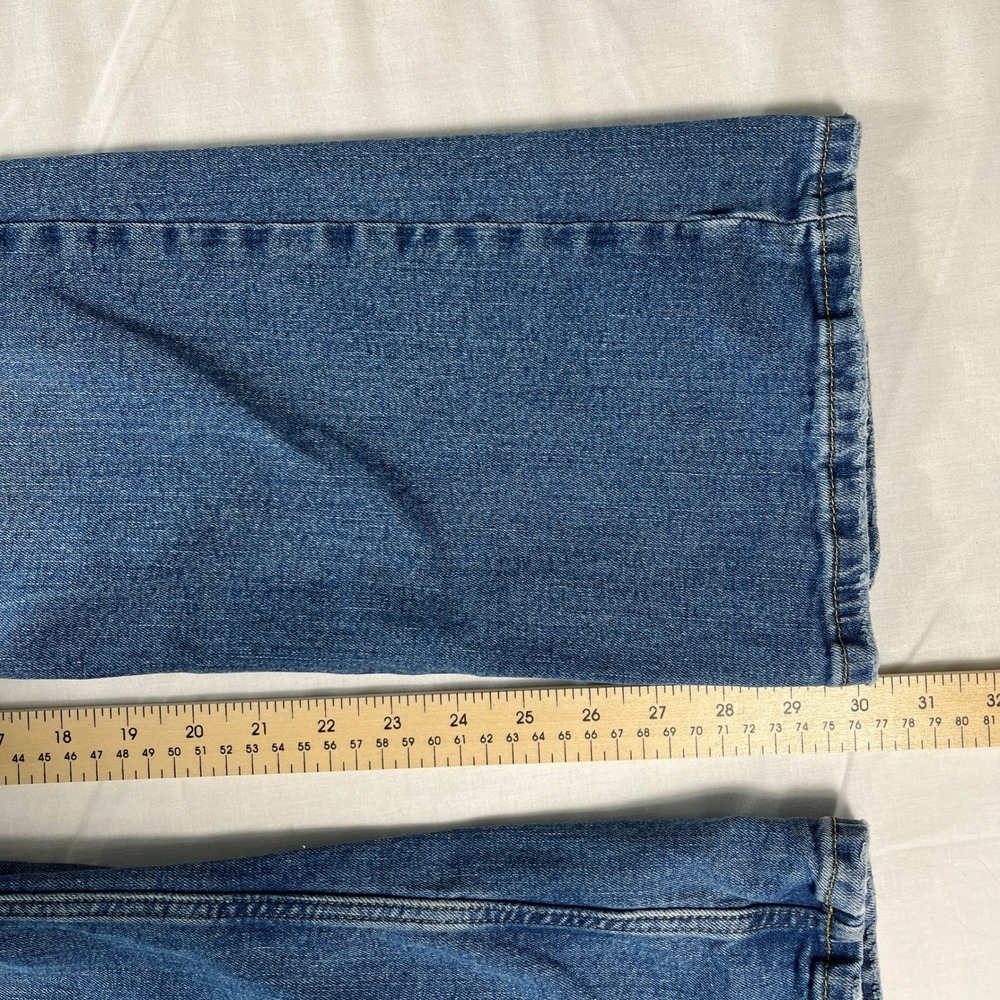 Wrangler Jeans Womens 12x30 Blue Excellent High Rise Bold Bootcut Distressed - Picture 5 of 13